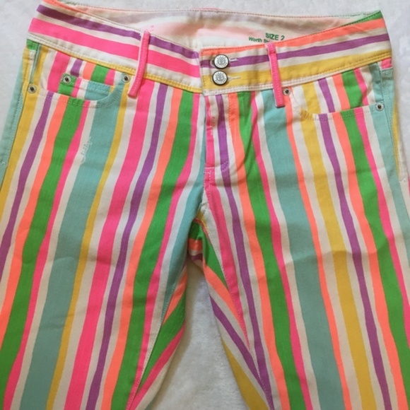 Lilly Pulitzer Striped Skinny Mini Zipper Jeans - Picture 3 of 4